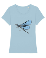 Hippie Blue Insect Tricou mânecă scurtă guler larg fitted Damă Expresser