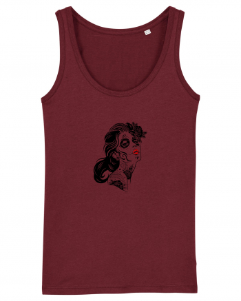 Sugar skull lady Burgundy