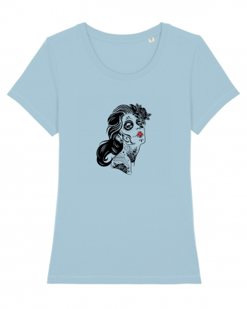 Sugar skull lady Sky Blue