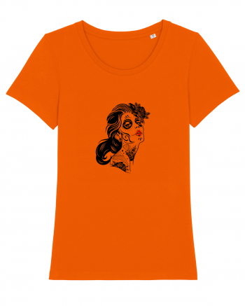 Sugar skull lady Bright Orange