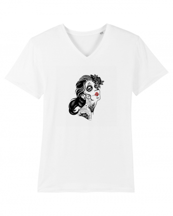 Sugar skull lady White