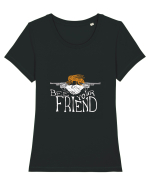 bee my friend Tricou mânecă scurtă guler larg fitted Damă Expresser