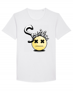 Sensitive emoticon Tricou mânecă scurtă guler larg Bărbat Skater