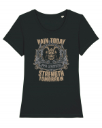 Pain today Strength tomorrow Tricou mânecă scurtă guler larg fitted Damă Expresser
