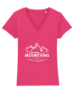 Mountains outdoors Tricou mânecă scurtă guler V Damă Evoker