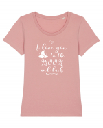 Love you to the moon Tricou mânecă scurtă guler larg fitted Damă Expresser