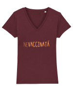 NE VACCINATĂ Tricou mânecă scurtă guler V Damă Evoker