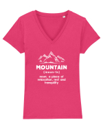 Mountain Definition Tricou mânecă scurtă guler V Damă Evoker