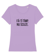 Fa-ti timp, nu scuze. Tricou mânecă scurtă guler larg fitted Damă Expresser