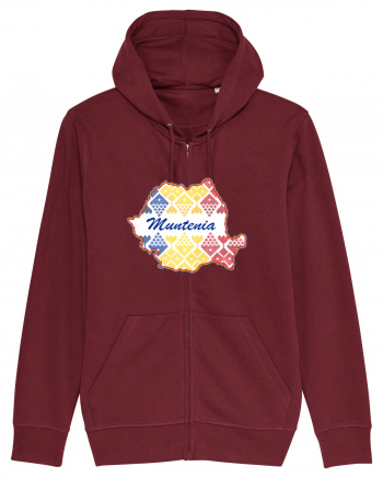 Muntenia Romania Tricolor Motive Nationale Burgundy