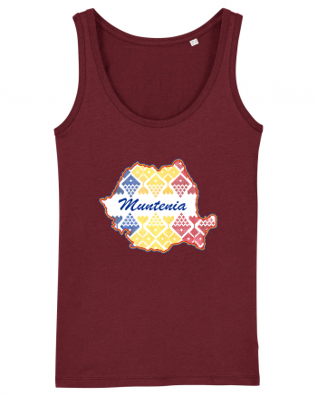 Muntenia Romania Tricolor Motive Nationale Burgundy