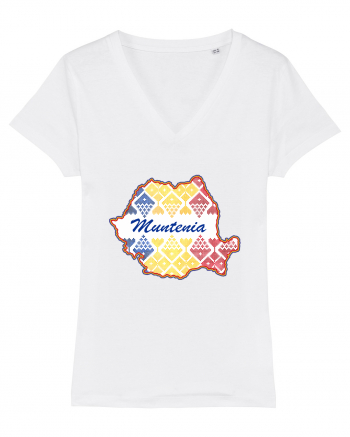 Muntenia Romania Tricolor Motive Nationale White