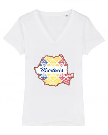 Muntenia Romania Tricolor Motive Nationale White