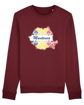 Muntenia Romania Tricolor Motive Nationale Burgundy