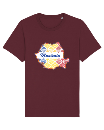 Muntenia Romania Tricolor Motive Nationale Burgundy