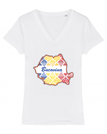 Bucovina Romania Tricolor Motive Nationale White
