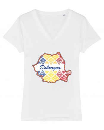Dobrogea Romania Tricolor Motive Nationale White