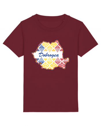 Dobrogea Romania Tricolor Motive Nationale Burgundy