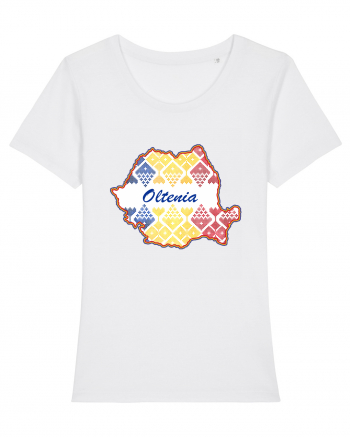 Oltenia Romania Tricolor Motive Nationale White