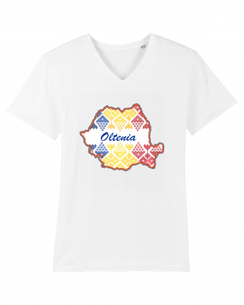 Oltenia Romania Tricolor Motive Nationale White