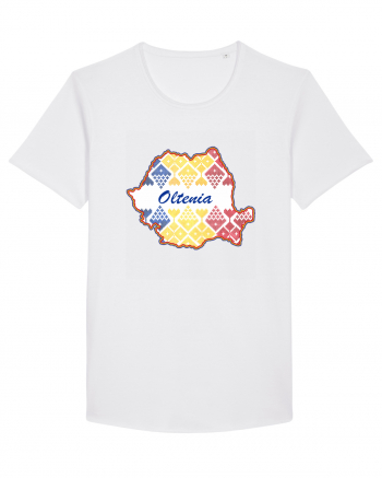 Oltenia Romania Tricolor Motive Nationale White