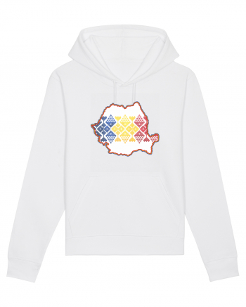 Romania Tricolor Motive Nationale White