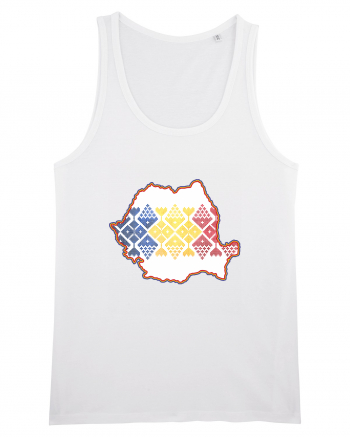 Romania Tricolor Motive Nationale White