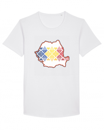 Romania Tricolor Motive Nationale White