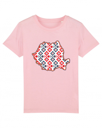 Romania Tricolor Motive Nationale Traditionale Cotton Pink