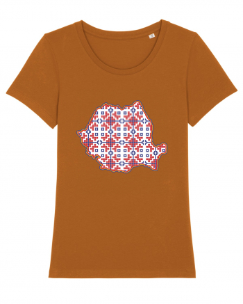 Romania Tricolor Motive Nationale Traditionale Roasted Orange