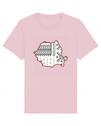 Romania Tricolor Motive Nationale Traditionale Cotton Pink