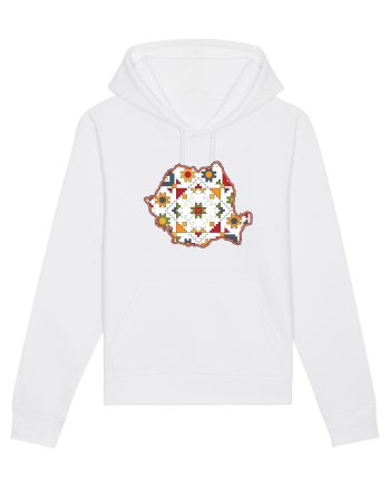Romania Tricolor Motive Nationale Traditionale White