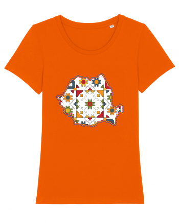 Romania Tricolor Motive Nationale Traditionale Bright Orange