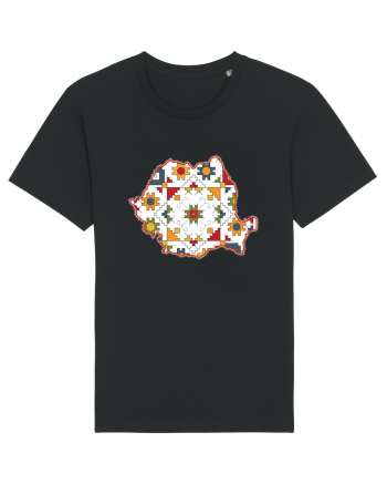 Romania Tricolor Motive Nationale Traditionale Black