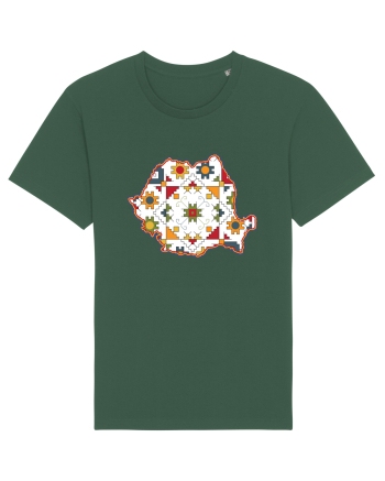 Romania Tricolor Motive Nationale Traditionale Bottle Green
