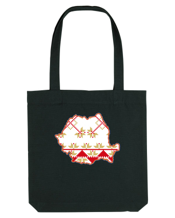 Romania Tricolor Motive Nationale Traditionale Black