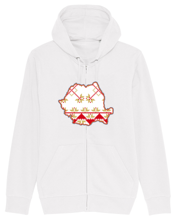 Romania Tricolor Motive Nationale Traditionale White