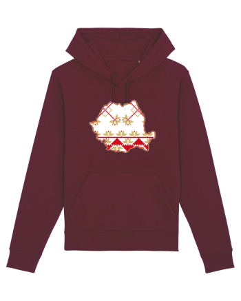 Romania Tricolor Motive Nationale Traditionale Burgundy