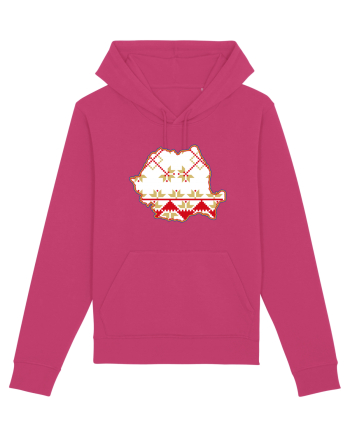 Romania Tricolor Motive Nationale Traditionale Raspberry