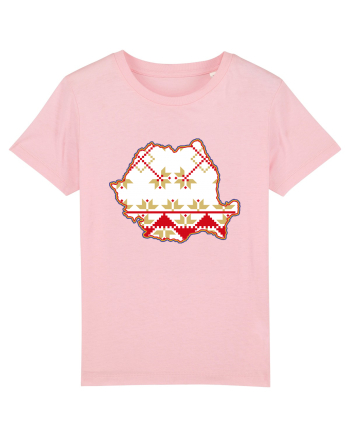 Romania Tricolor Motive Nationale Traditionale Cotton Pink