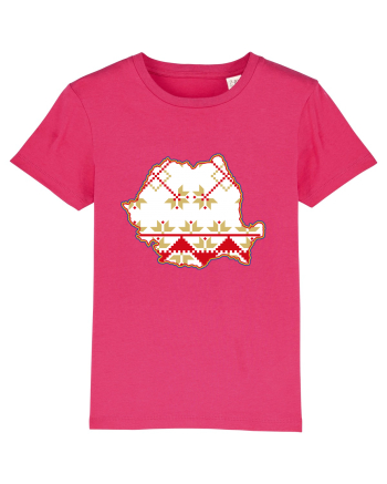 Romania Tricolor Motive Nationale Traditionale Raspberry