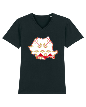 Romania Tricolor Motive Nationale Traditionale Black
