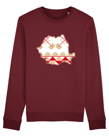 Romania Tricolor Motive Nationale Traditionale Burgundy