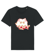 Romania Tricolor Motive Nationale Traditionale Tricou mânecă scurtă Unisex Rocker