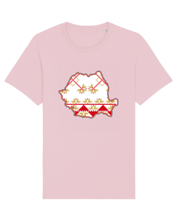 Romania Tricolor Motive Nationale Traditionale Cotton Pink