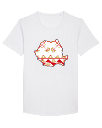 Romania Tricolor Motive Nationale Traditionale White
