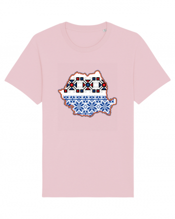 Romania Tricolor Motive Nationale Traditionale Cotton Pink
