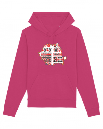 Romania Tricolor Motive Nationale Traditionale Raspberry