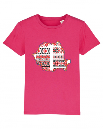 Romania Tricolor Motive Nationale Traditionale Raspberry