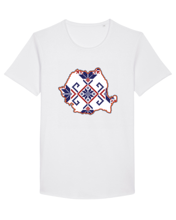 Romania Tricolor Motive Nationale Traditionale White
